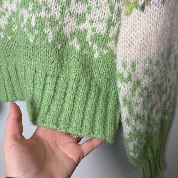 🌟Aerie Fair Isle Mockneck Green Sweater - Picture 3 of 8